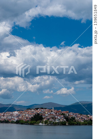 Greece, View of the town of Kastoria and Lake Orestiada 139651849