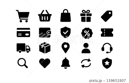 set of shopping icons Ecommerce Business Minimal  139652807