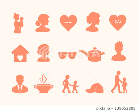 family icons set in thin line style Mother and Father Minimal Icon Collection family icons set in thin line style Mother and Father Minimal Icon Collection 139652809