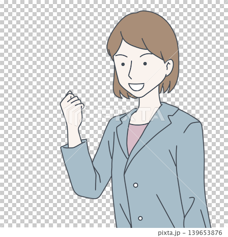 一幅插圖,描繪了一位身穿西裝的女士擺出勝利姿勢慶祝。 一幅插圖,描繪了一位身穿西裝的女士擺出勝利姿勢慶祝。 139653876