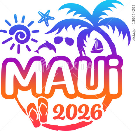 Maui Hawaii 2026 with Vacation and Trip Elements - Palm Tree Sunglasses Dolphin Maui Hawaii 2026 with Vacation and Trip Elements - Palm Tree Sunglasses Dolphin 139654295