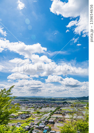 赤神山（太郎坊山）展望台から近江平野の景観　滋賀県東近江市 139654656