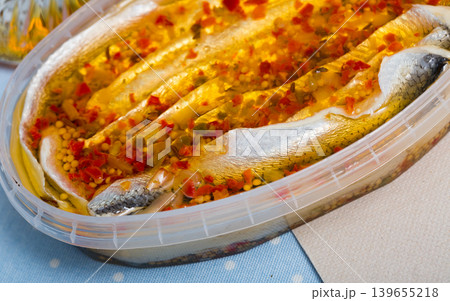 Preserved marinated herring Preserved marinated herring 139655218
