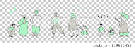 Families on the go, energetic kids, moms, dads | Gray x Mint Green Families on the go, energetic kids, moms, dads | Gray x Mint Green 139655458