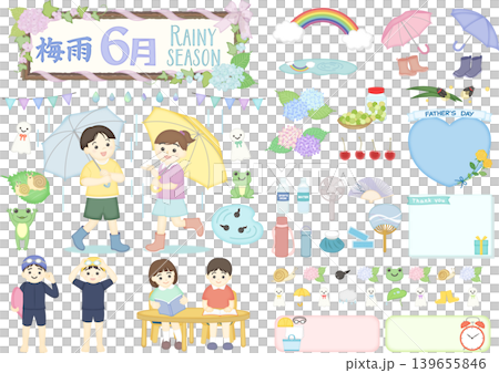 Cute June illustration material C 139655846