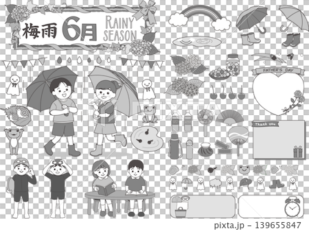 Cute June illustration material A Cute June illustration material A 139655847