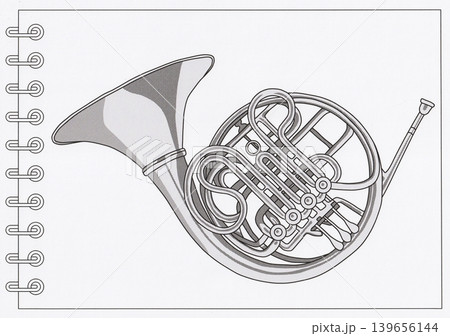 ホルン(楽器)のイラスト ホルン(楽器)のイラスト 139656144