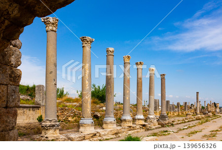 Columned streets of Perge, Antalya, Turkey Columned streets of Perge, Antalya, Turkey 139656326