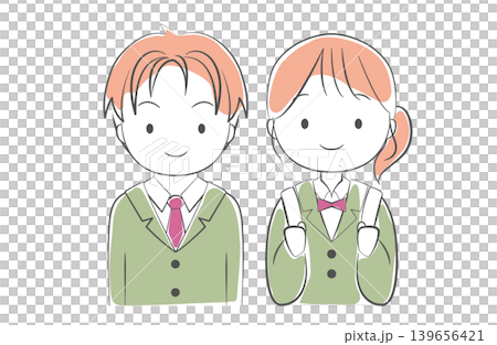 Illustration of a smiling male and female student Illustration of a smiling male and female student 139656421