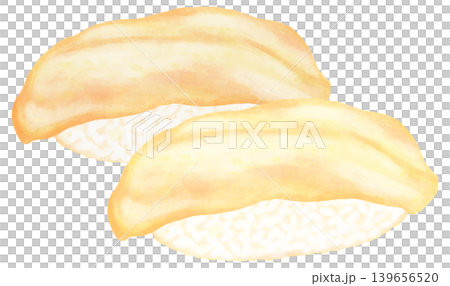 2個のつぶ貝のお寿司のイラスト 139656520