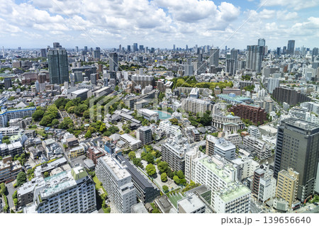 東京港区の高層ビルからの都市景観 139656640