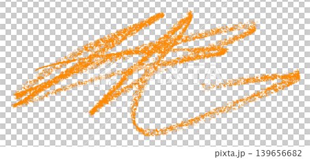 orange pencil strokes isolated on transparent background 139656682
