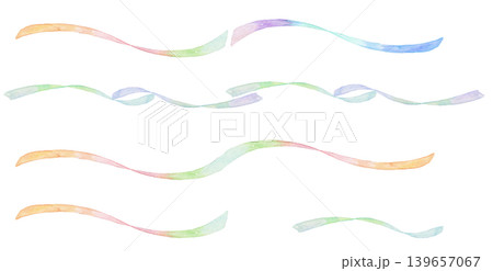 水彩で描いたリボンセット 水彩で描いたリボンセット 139657067