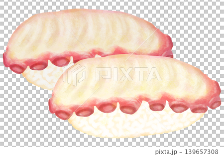 兩份章魚壽司的插圖 139657308