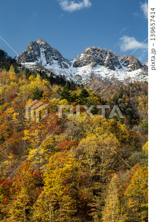 初雪と紅葉 初雪と紅葉 139657414