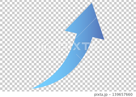 Arrow, upward, sloping to the right, blue, gradient. Arrow, upward, sloping to the right, blue, gradient. 139657660