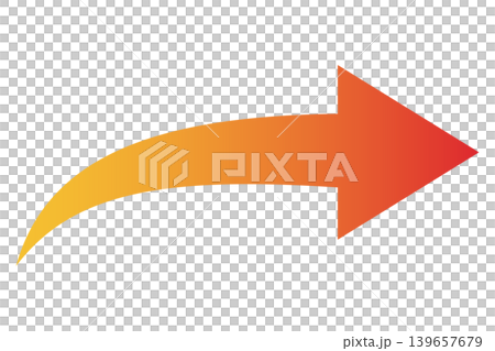 Arrow, rightward curve, red, gradient. 139657679