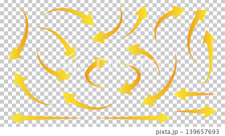 Arrow, yellow, variation set, gradient Arrow, yellow, variation set, gradient 139657693