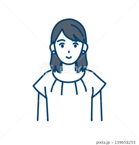 清楚系の若い女性のイラスト 清楚系の若い女性のイラスト 139658253
