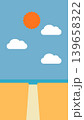 Simple Geometric Landscape Illustration in Flat Art Style 139658322
