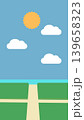 Simple Geometric Landscape Illustration in Flat Art Style 139658323