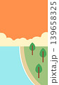 Simple Geometric Landscape Illustration in Flat Art Style 139658325