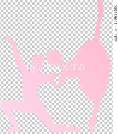 Ballet Pas de Deux: A pale pink gradient of colors as two ballerinas dance together. Ballet Pas de Deux: A pale pink gradient of colors as two ballerinas dance together. 139658606