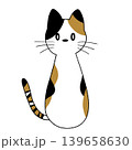 お座りしている三毛猫のイラスト 139658630