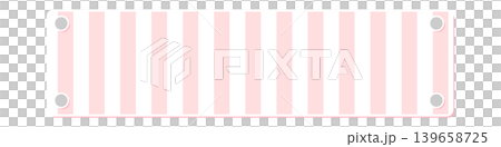 A cute pink striped title frame secured with four pins. A cute pink striped title frame secured with four pins. 139658725