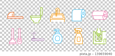 Colorful Icon Set - Toilet Area Colorful Icon Set - Toilet Area 139659040