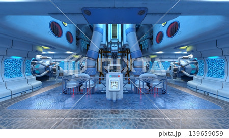 宇宙船内の風景 139659059