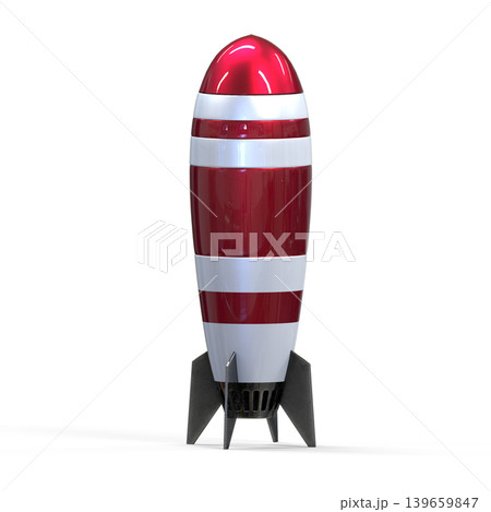 Rocket icon on white background, 3d rendering 139659847