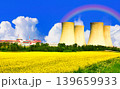 チェコの原子力発電所と菜の花畑 139659933