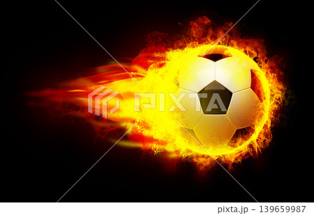 Soccer ball with fire Soccer ball with fire 139659987