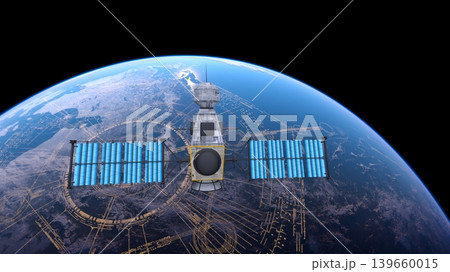 人工衛星と地球 人工衛星と地球 139660015