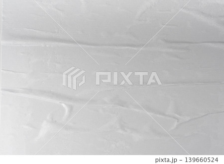 White crumpled paper background, blank wrinkled sheet 139660524
