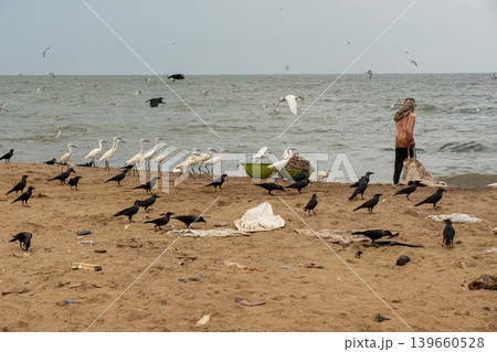 Sri Lankan fishermen on the ocean shore Sri Lankan fishermen on the ocean shore 139660528
