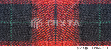Wool plaid fabric pattern closeup, detailed scottish checkered tweed Wool plaid fabric pattern closeup, detailed scottish checkered tweed 139660581