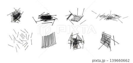 Black hairpin isolated. Hair pins or hairclips 139660662