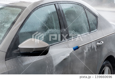 Carwash service, washing car in professional auto service 139660696