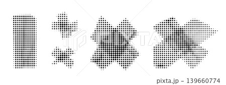 Dot tape icon set, halftone scotch, gradient adhesive tape pieces collection Dot tape icon set, halftone scotch, gradient adhesive tape pieces collection 139660774