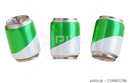 3D Render of Green Soda Can with White Stripe for Lime Beverage Mockup 3D Render of Green Soda Can with White Stripe for Lime Beverage Mockup 139661296