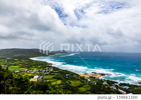 鹿児島県奄美大島 高台から見た海景 鹿児島県奄美大島 高台から見た海景 139661300