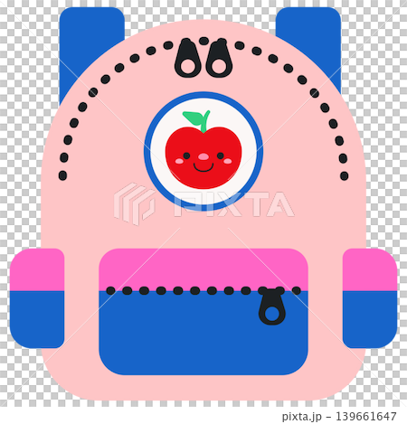 Cute Back to School Backpack with Apple Badge for Adventure and Outdoor Theme 139661647