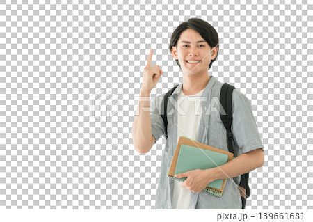 大學/學校走廊的亞洲男大學生（學生、補習班、預科學校） 139661681