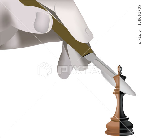 Surgeon operating chess piece with scalpel, conceptual illustration Surgeon operating chess piece with scalpel, conceptual illustration 139661705