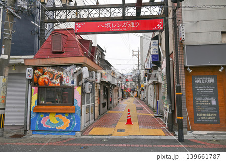 【大分県別府市】別府温泉の路地裏・八坂レンガ通り商店街の風景 139661787