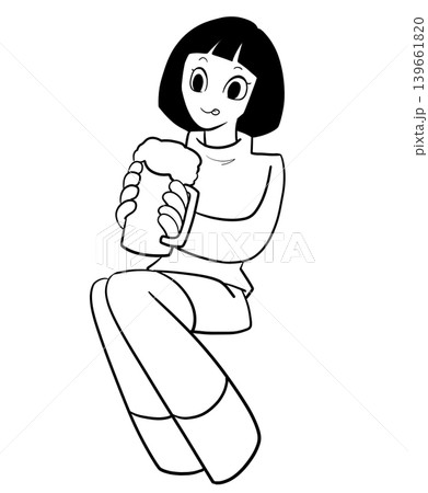 ビールジョッキを持つ女性 ビールジョッキを持つ女性 139661820