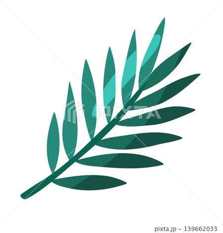 Teal Tropical Palm Leaf Flat Design Clipart Teal Tropical Palm Leaf Flat Design Clipart 139662033