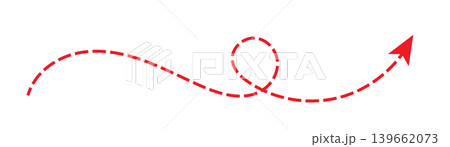 Long dash line arrow, curve horizontal dot direction path Long dash line arrow, curve horizontal dot direction path 139662073
